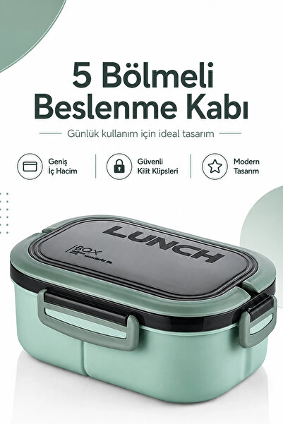 M&L LUNCH BOX 6 Bölmeli Taşınabilir Yemek Kabı Lunch Box Diyet Beslenme Kutus...