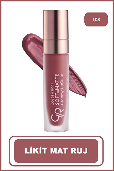 Golden Rose Soft&matte Creamy Lipcolor 108 Jojoba Ve Avokado Yağlı Yumuşak Ma...