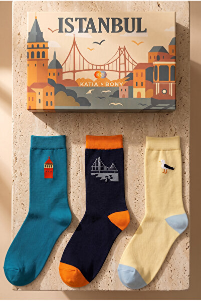 Katia&Bony Special Istanbul Collection Boxed Set of 3 City Icons Unisex Socks