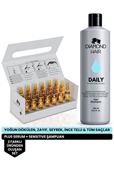 DIAMOND HAIR Saç Dökülmesine Karşı Hızlı Saç Uzatma Gürleştirme Etkili Saç Se...