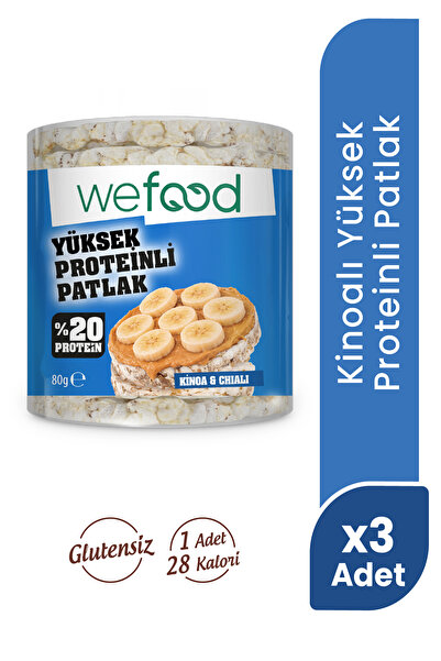 Wefood Kinoalı Protein Patlak 80 g 3'lü