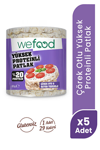 Wefood Çörek Otlu Protein Patlak 80 g 5'li