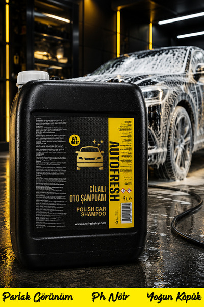 AutoFresh Cilalı Oto Şampuanı 5 Kg pH Nötr Yoğun Köpük Parlaklık Veren Araç Araba Yıkama Şampuanı