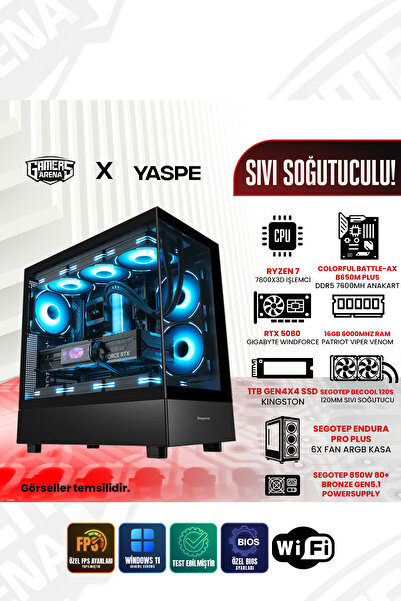 Gamers Arena YASPE RTX5080 AMD RYZEN 7 7800X3D 16 GB DDR5 RAM 1TB GEN4 M2 SSD...