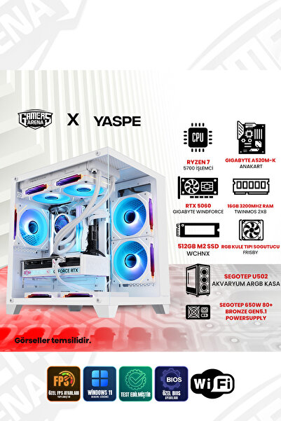 Gamers Arena YASPE RTX5060 RYZEN 7 5700 16 GB RAM 512 GB M2 SSD 650W PSU OEM ...