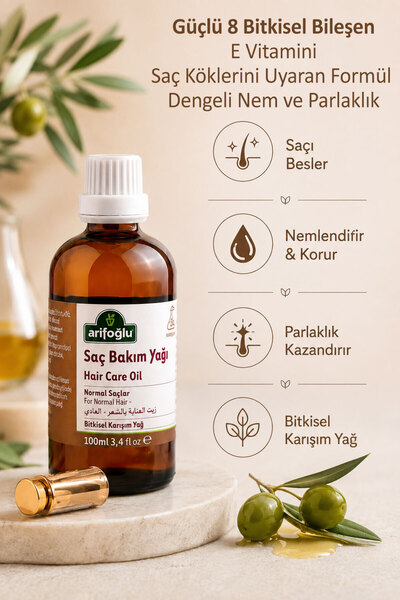 Arifoğlu Hair Care Oil - Almond Jojoba Rosemary Nettle Nourishing Moisturizer...