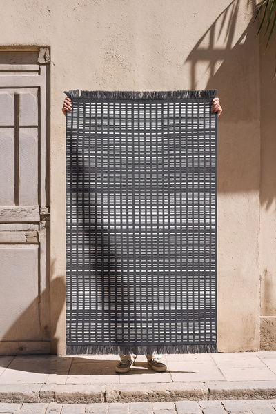 Cool Halı Covor Kilim gri închis minunat, lavabil la mașină, cu două fețe, de...