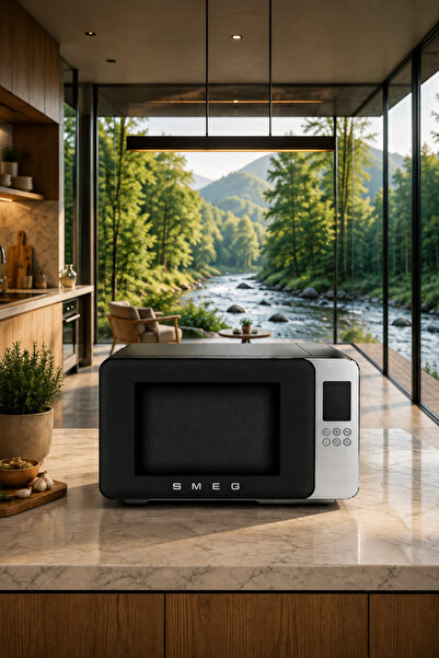 SMEG 4 in 1 Izgaralı Mikrodalga Fırın Mat Siyah 29Lt