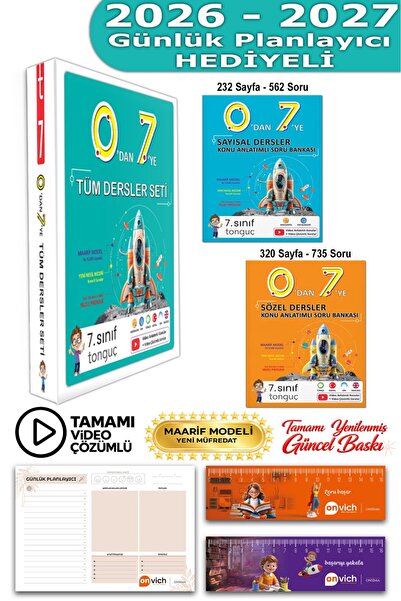 Tonguç Yayınları 7. Sınıf 0 dan 7 ye Konu Anlatımlı Soru Bankası Seti Tüm Der...