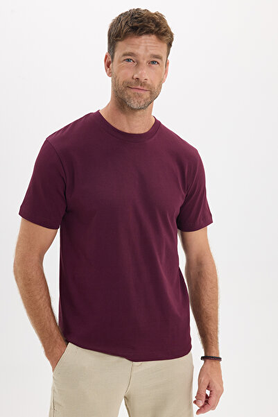 Tudors Unisex Regular Fit Comfortable Cut 100% Cotton Crew Neck Burgundy T-Shirt