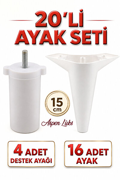 Badem10 20'li Set Aspen Lüks Mobilya Koltuk Kanepe Tv Ünitesi Yükseltme Deste...