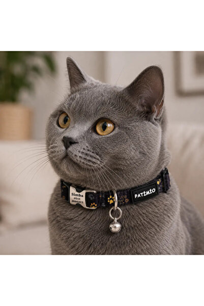 PATİMİO Gold Paws Ayarlanabilir, Metal Kilitli Çıngıraklı Kedi Boyun Tasması,...