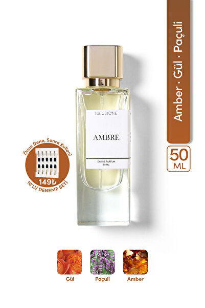 ILLUSIONE FRAGRANCE Ambre Edp Kadın Parfüm 50ml | Amber - Paçuli - Gül | Berg...