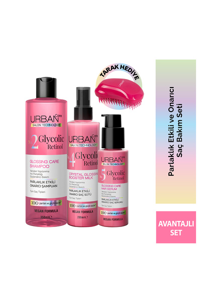Urban Care Glycolic Retinol Parlaklık Etkili Saç Bakım Seti (Şampuan-Süt-Seru...