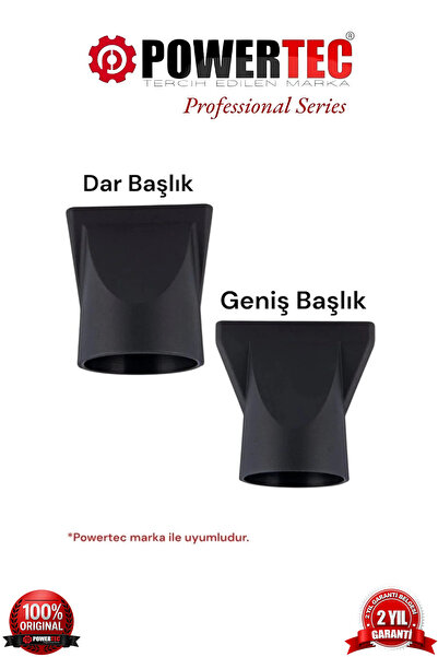 POWERTEC 2 Adet Fön Başlığı Dar+Geniş Başlık ( Tüm Powertec Modellerine Uygun...