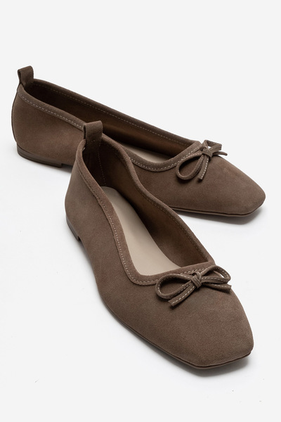 LuviShoes حذاء راقصة الباليه للسيدات من SOSA Soil Suede مصنوع من الجلد الطبيع...
