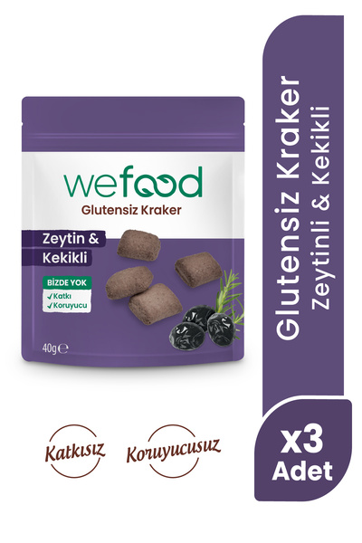 Wefood Glutensiz Zeytinli & Kekikli Kraker 40 g 3'lü