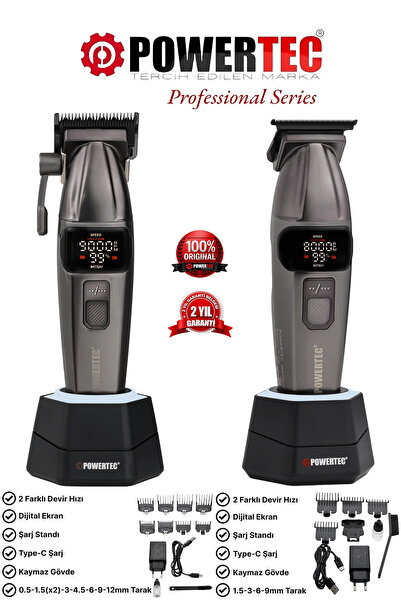 POWERTEC TR-4646 & TR-2626 Profesyonel Tıraş Makinesi 2'li Set | Erkek Bakım ...