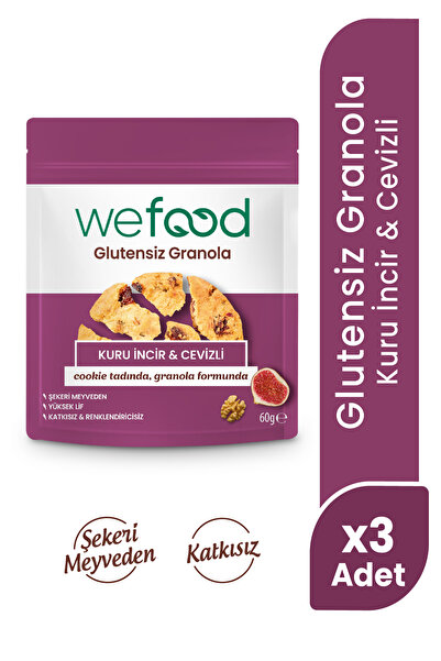 Wefood Glutensiz Granola Kuru İncir & Cevizli 60 gr 3'lü