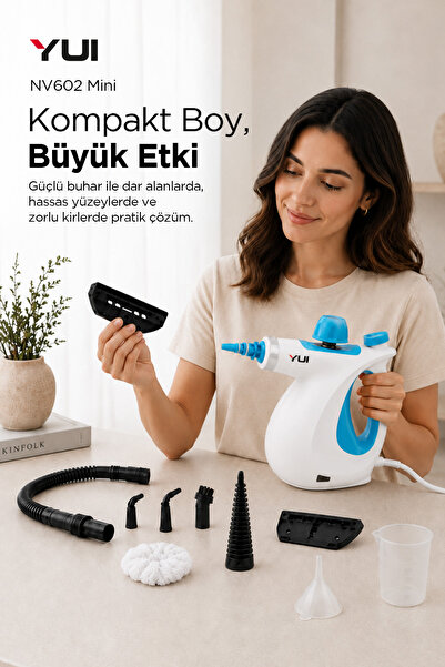 Yui Nv602 Mini Steam Cleaner Çok Fonksiyonlu 9 Parça Buharlı Temizlik Makinesi -buharlı Temizleyici