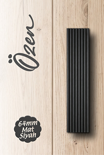 Badem10 Özen Çizgili Mat Siyah Metal (160 mm - 16 cm) Çekmece Kulbu Mobilya D...