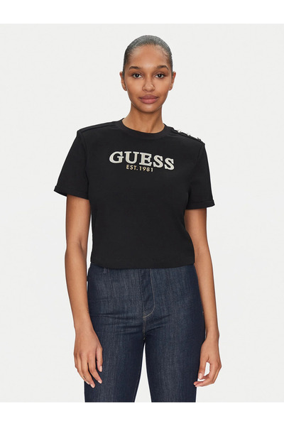 Guess Cn Ss Cropped Kadın Boxy Fit T-Shirt