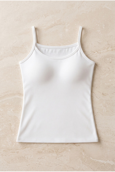 Katia&Bony Girl's Rope Strap Filled Undershirt White