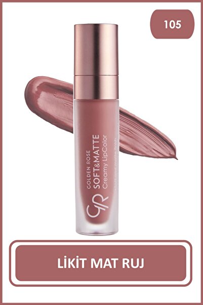 Golden Rose Soft&Matte Creamy Lipcolor 105 Jojoba ve Avokado Yağlı Yumuşak Ma...