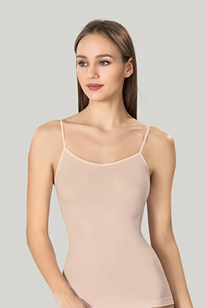 SONNORS Women's Modal Skin Color Undershirt with Thin Straps, Seamless, Breat...