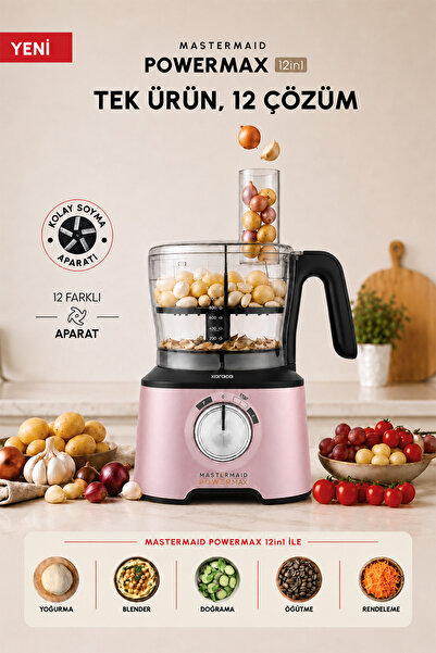 Karaca Mastermaid Power Max 12 in 1 Mutfak Robotu Rosegold 2500W