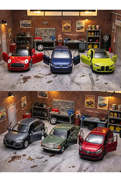 WELLY Diecast Metal Model Çek Bırak Oyuncak Araba (BMW,Mercedes,Renault,Audi,...