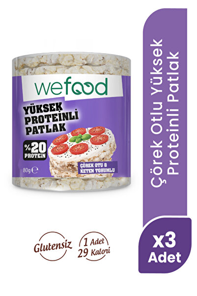 Wefood Çörek Otlu Protein Patlak 80 g 3'lü