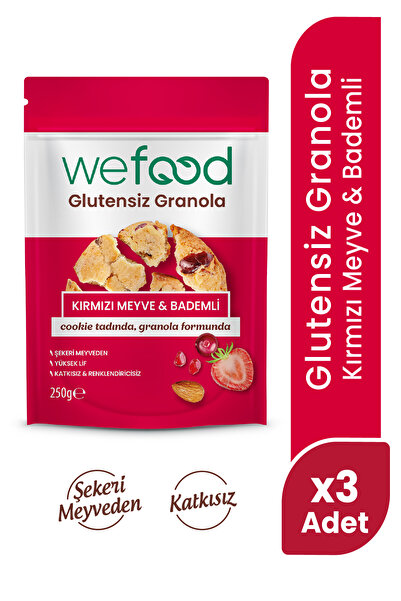 Wefood Glutensiz Granola Kırmızı Meyve & Bademli 250 gr 3'lü