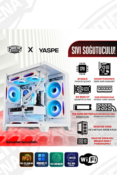 Gamers Arena YASPE RX9060XT AMD RYZEN 5 7500X3D 16 GB RAM 1 TB M2 SSD 650W PS...