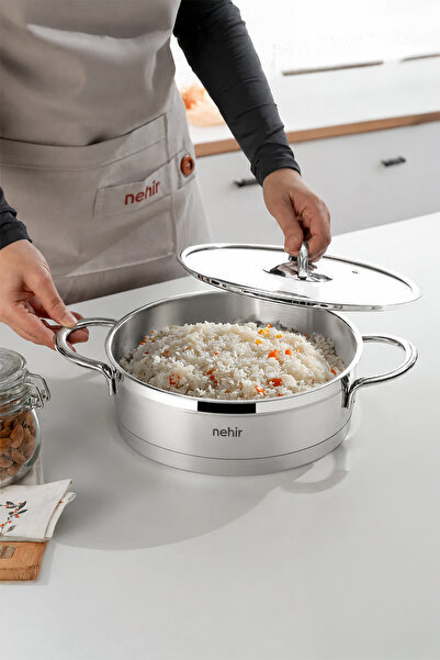 Nehir Silver Mat Trend 24 cm Sığ Tencere