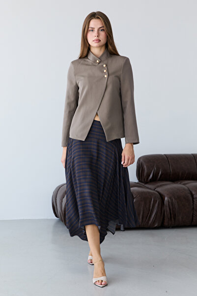 Trendyol Collection سترة مينك بصفين من الأزرار TWOAW27BC00026