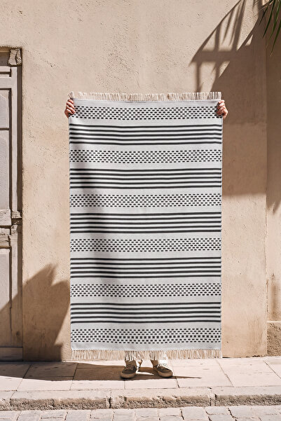 Cool Halı Lovely Gri Kilim Makinede Yıkanabilir Çift Taraflı Dokuma Akrilik İ...