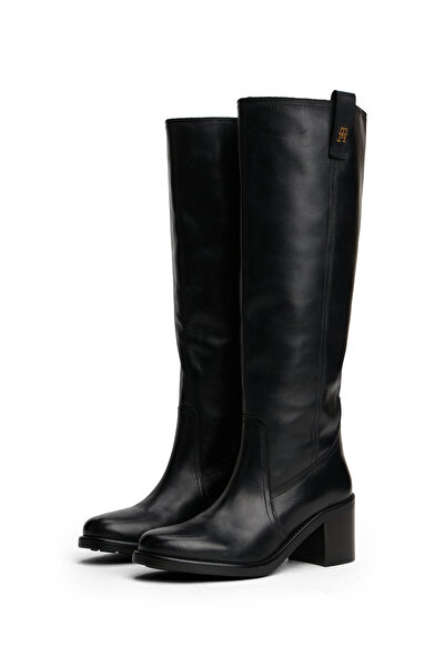 Tommy Hilfiger RIDING LTHR LONG BOOT BLOCK HEEL