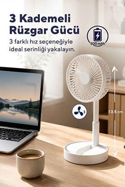 KUMTEL Şarj Edilebilir Masa Ve El Fanı Kuf-106
