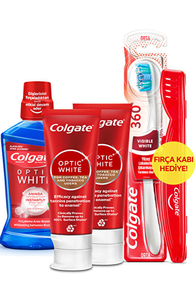 Colgate Optic White Kahve, Çay Kullananlar 50 ml 2'li Diş Macunu, Orta Diş Fı...