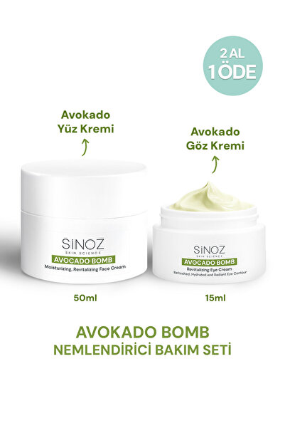 SİNOZ Avokado Bomb Yoğun Nemlendirici Yüz Kremi & Göz Kremi 2'li Bakım Seti