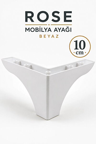 Badem10 Rose Mobilya Kanepe Puf Koltuk Ayağı 10 Cm Beyaz Ayakları