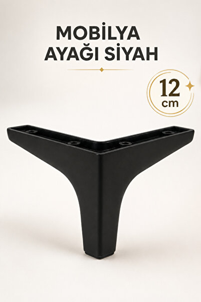 Badem10 Sedef Lüks Mobilya Kanepe Sehpa Tv Ünitesi Koltuk Ayağı 12 Cm Siyah B...