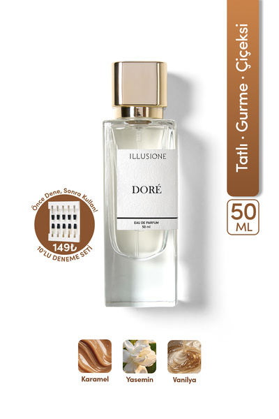 ILLUSIONE FRAGRANCE Doré EDP Kadın Parfüm 50ml | Tatlı-Gurme-Çiçeksi | Karame...