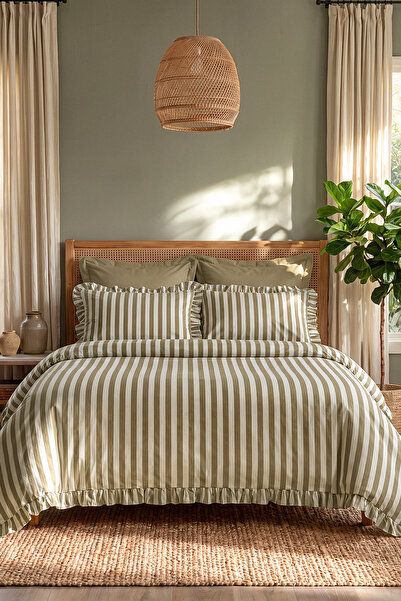 Karaca Home Ripple Double Duvet Cover Set Green
