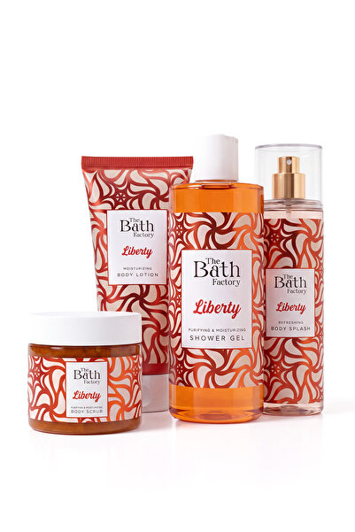 THE BATH FACTORY Liberty Duş Jeli + Vücut Spreyi + Vücut Losyonu + Vücut Peel...