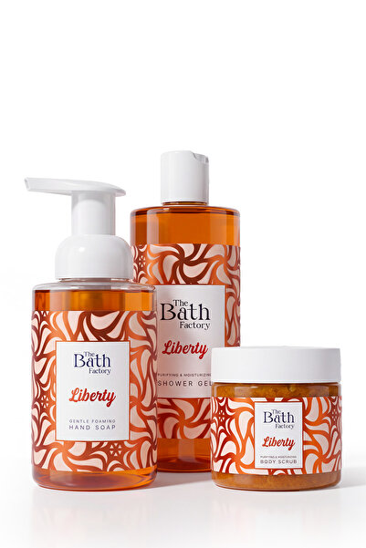 THE BATH FACTORY Liberty Duş Jeli + Vücut Peelingi + Köpük Sabun