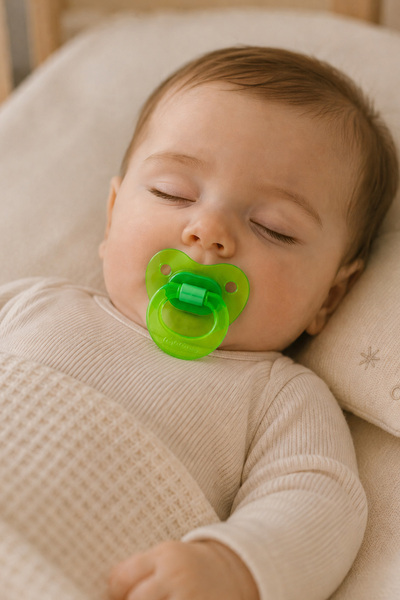 Wee Baby Akide Damaklı Ortodontik Yumuşak Silikon Uçlu Emzik 0-6 Ay Yeşil