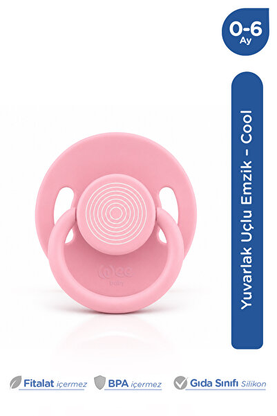 Wee Baby Cool Yuvarlak Yumuşak Uçlu Silikon Emzik 0-6 Ay Pembe