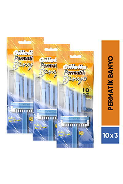 Gillette Permatik Banyo Kullan At Tıraş Bıçağı 10 x 3 Adet